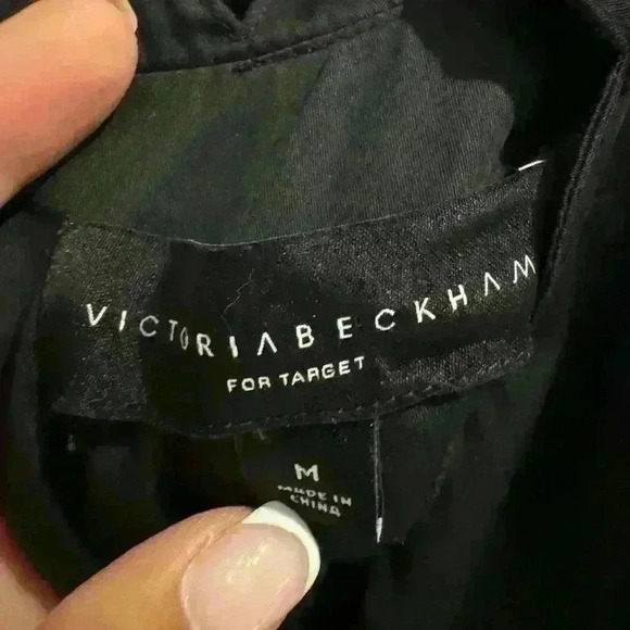 VICTORIA BECKHAM Target Black White Daisy Floral Scallop Trim Dress Medium - Picture 4 of 5